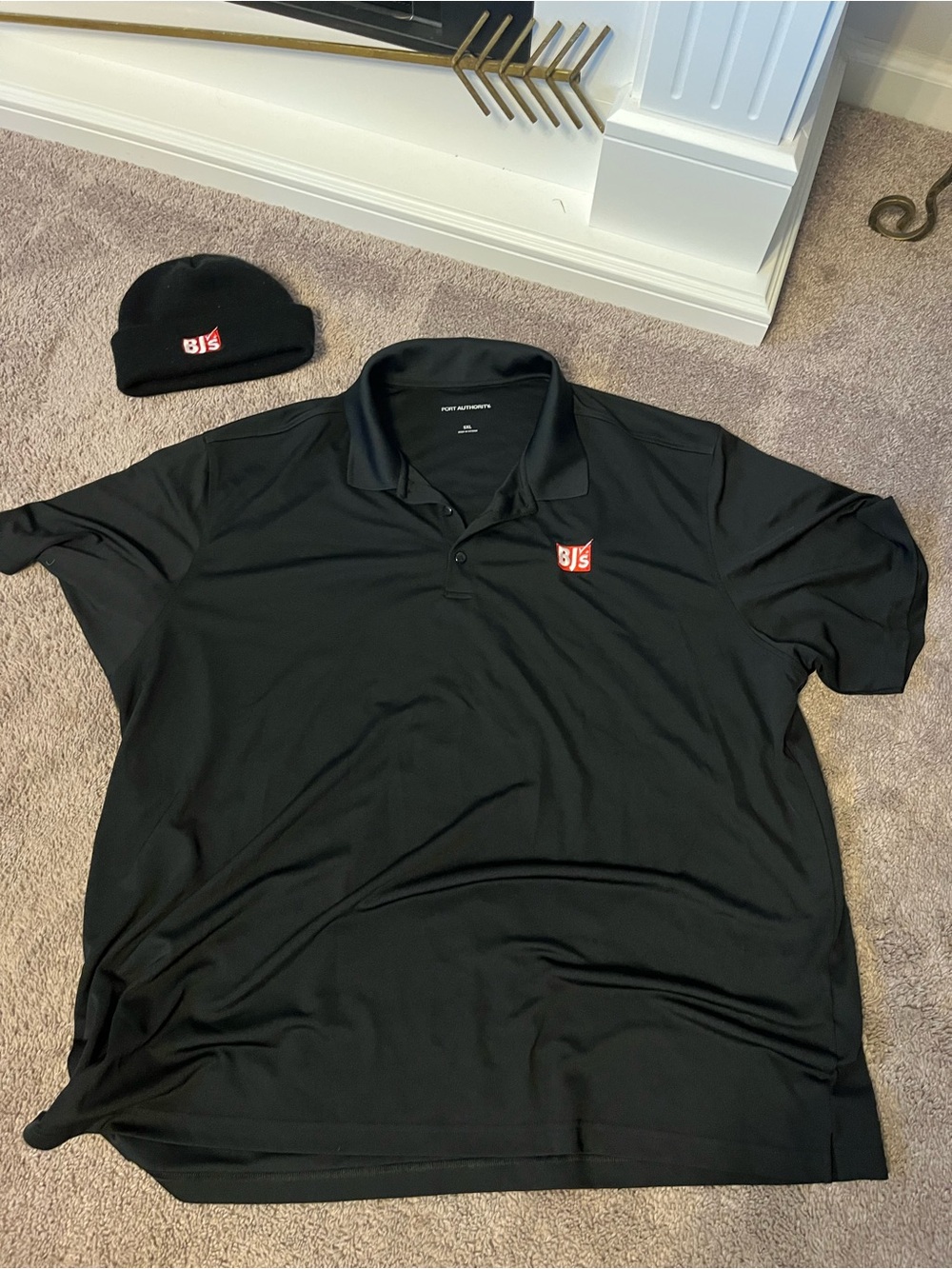 Port Authority Black Polo with Red Logo 5XL
